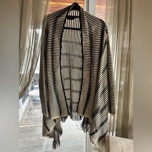 Vertigo fringe striped sweater with leather trim.  XL gently worn